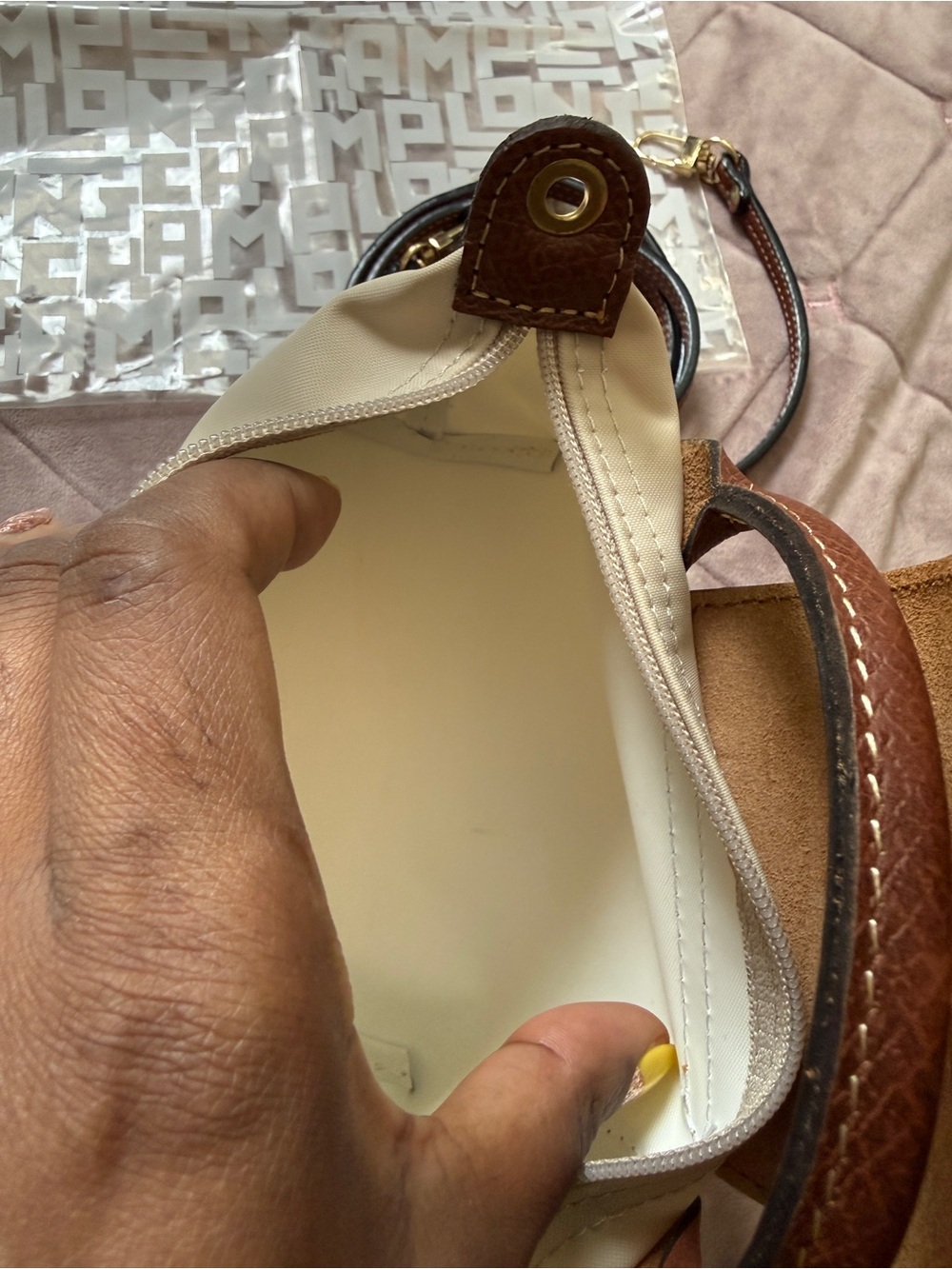 LE PLIAGE ORIGINAL POUCH WITH HANDLE (converted to crossbody) - Picture 15 of 15